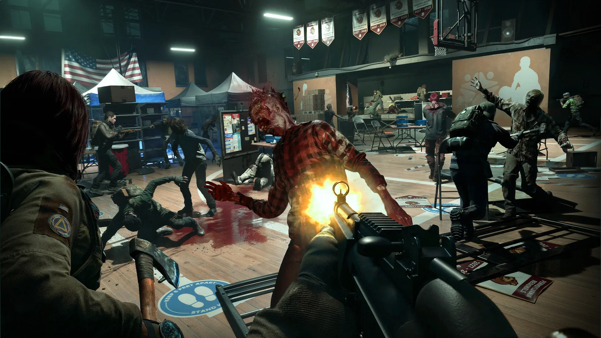 Responders defending an indoor objective in No More Room in Hell 2