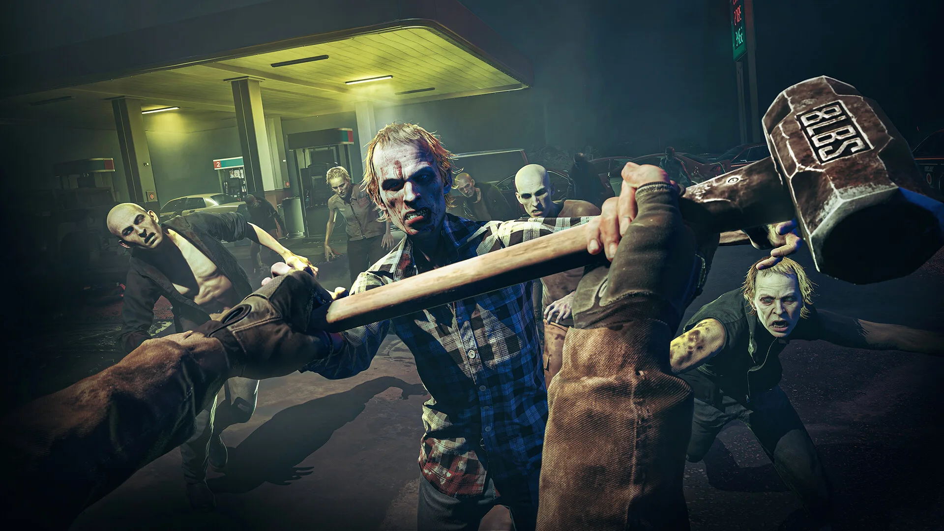 A Responder swinging a sledgehammer at zombies in No More Room in Hell 2